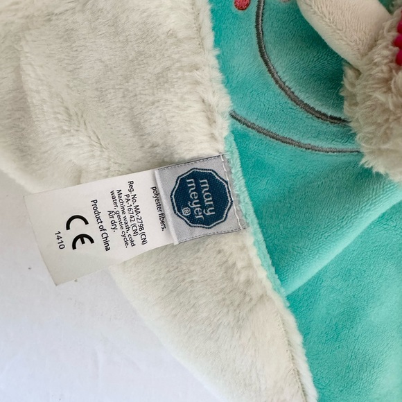 Mary Meyer Llama Alpaca Knotted Fleece Plush Lovey Security Blanket Teal - Picture 8 of 10